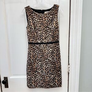 Ann Taylor LOFT classic leopard print‎ sleeveless dress women’s 4